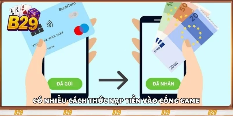 Hướng Dẫn Chi Tiết Cách Nạp Tiền Vào Cổng Game B29 2 Có nhiều cách thức nạp tiền vào cổng game mà bạn có thể dùng